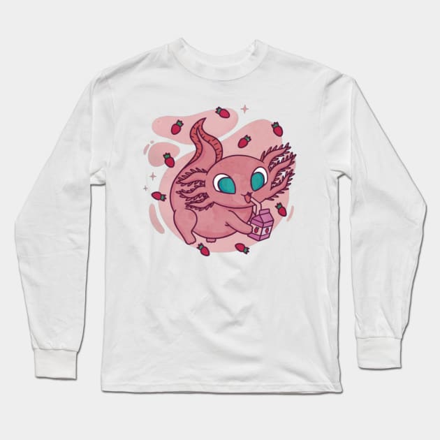 Axolotl Long Sleeve T-Shirt by Digital-Zoo